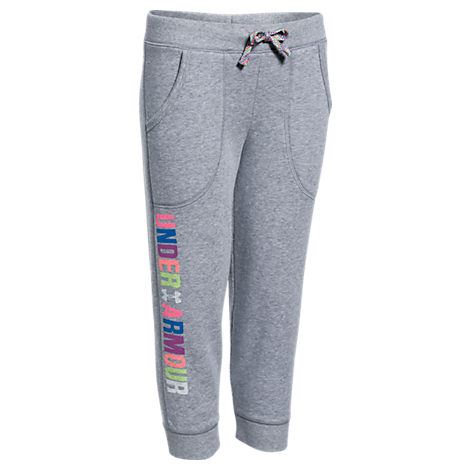 Dievčenské 3/4 tepláky Under Armour Favorite Fleece Šedé