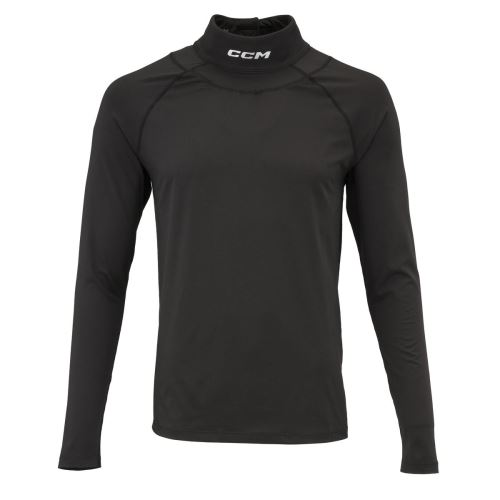 Tričko CCM Neck Guard Compression Top LS Jr Bk L