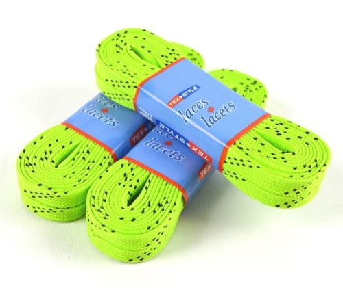 Šnúrky do korčúľ TEX-STYLE voskované Lime