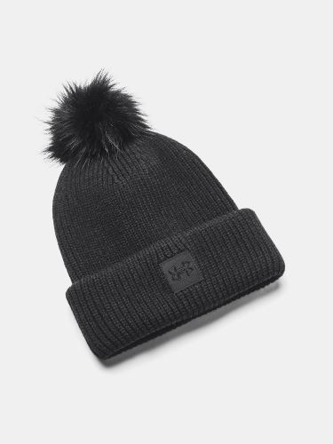 Čiapka Under Armour UA Halftime Ribbed Pom-BLK 001